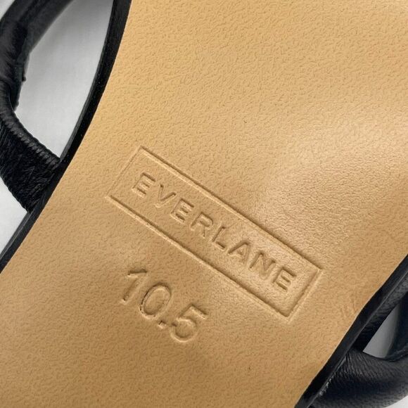 Everlane The Double Strap Heel Women 10.5 Black Slip On Leather Square Toe Block - Picture 10 of 11